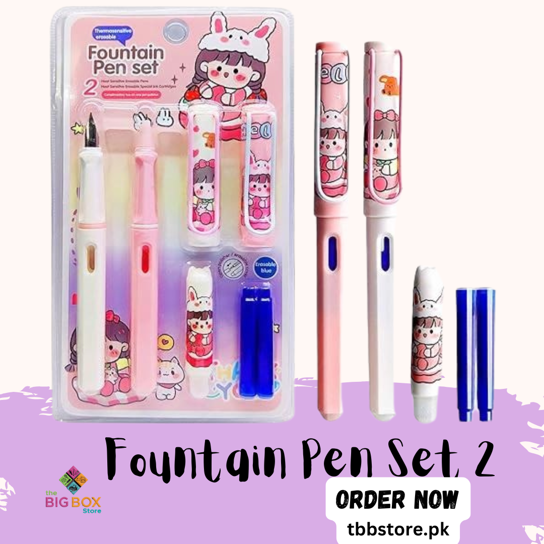 Adorable Bunny-Themed Fountain Pen Set