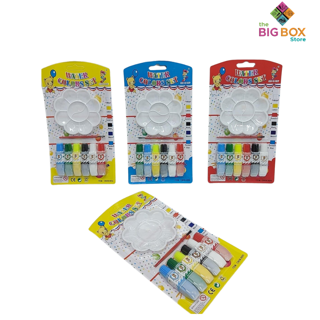 Tube Watercolor Set – 6 Pieces with Palette
